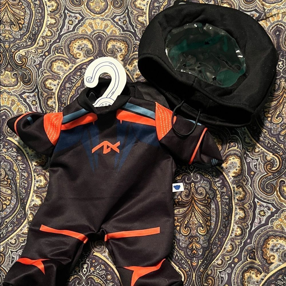 Build a bear space outfit black and Orange Pet Outfit with Hood